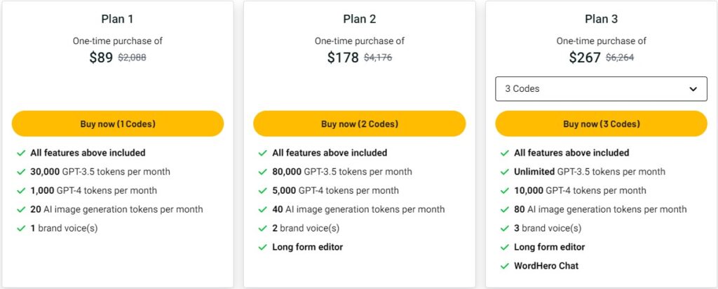 WordHero_Plans