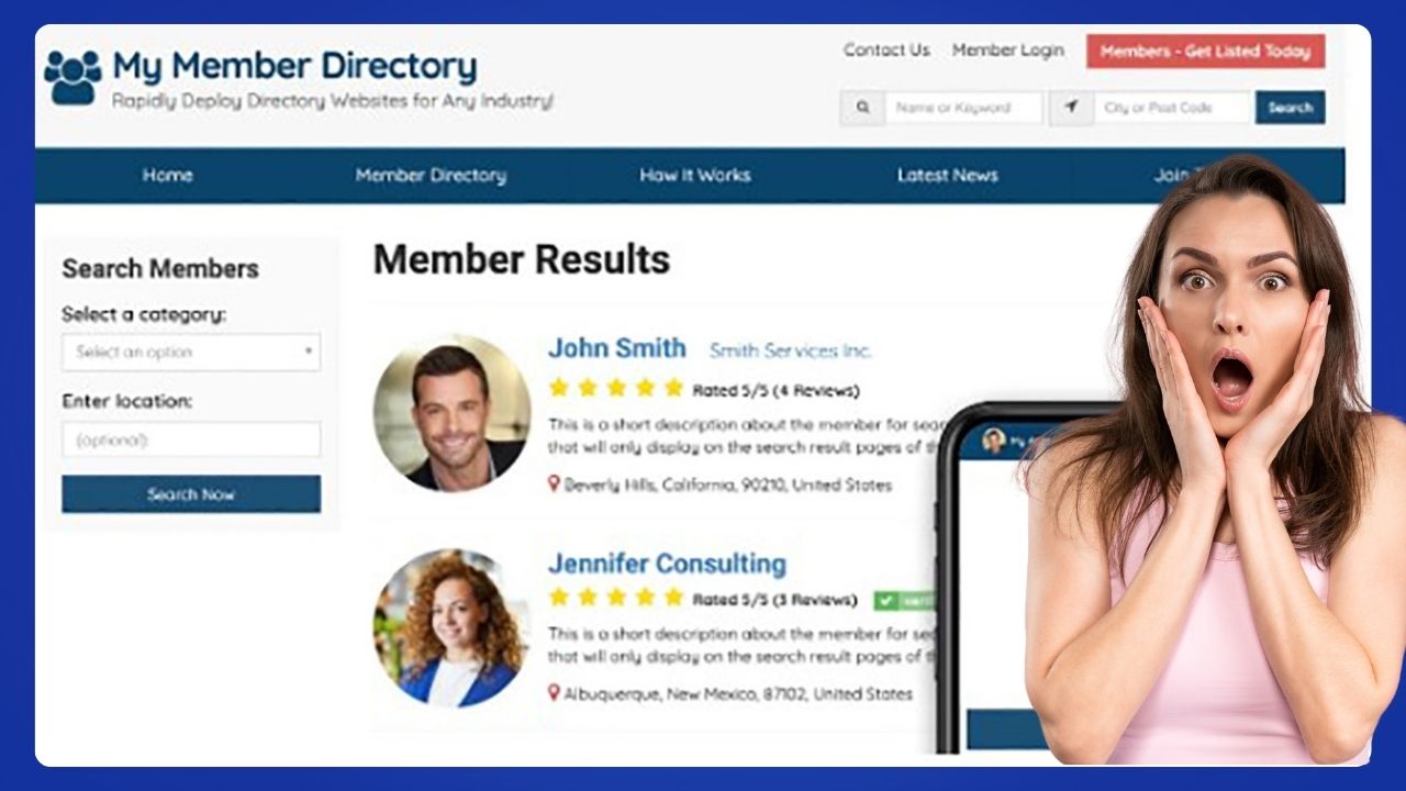 Brilliant Directories homepage example showcasing customizable templates for membership sites