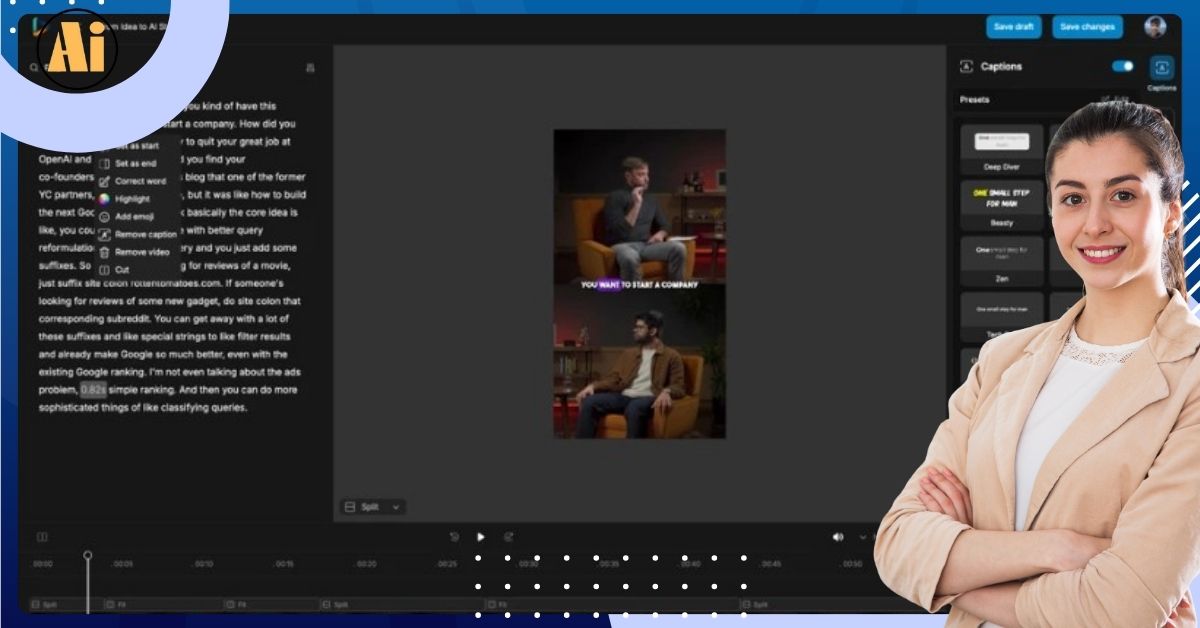Edit videos like a Word document with reap’s transcript-based editor.
