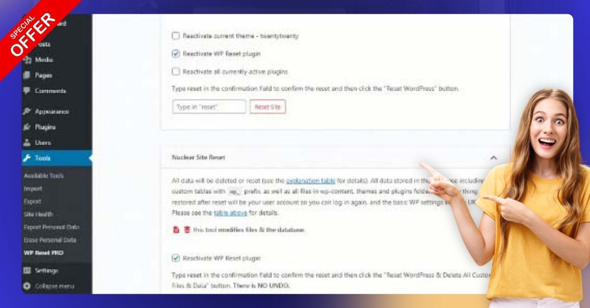 Do a complete reset of your site in seconds, not hours!