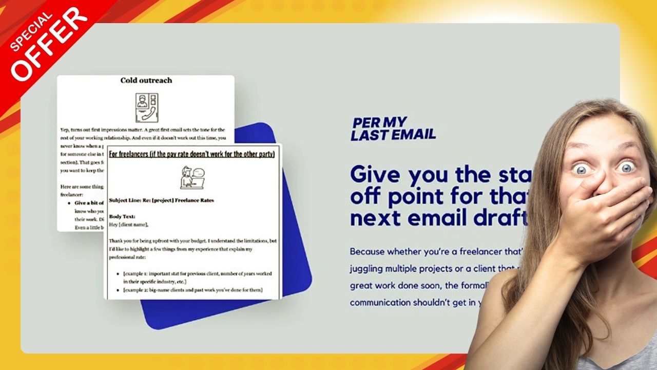Freelancer writing a professional follow-up email on a laptop