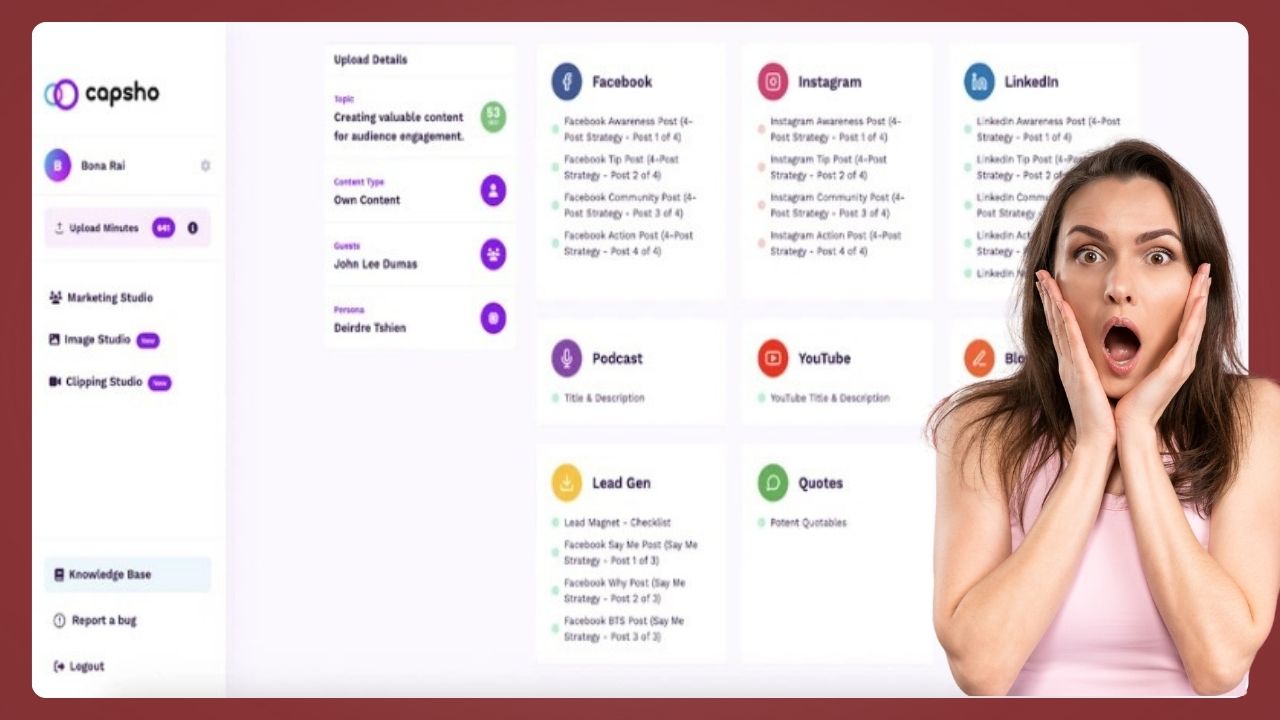 Quickly repurpose audio-and video files into blogs social posts transcripts and more