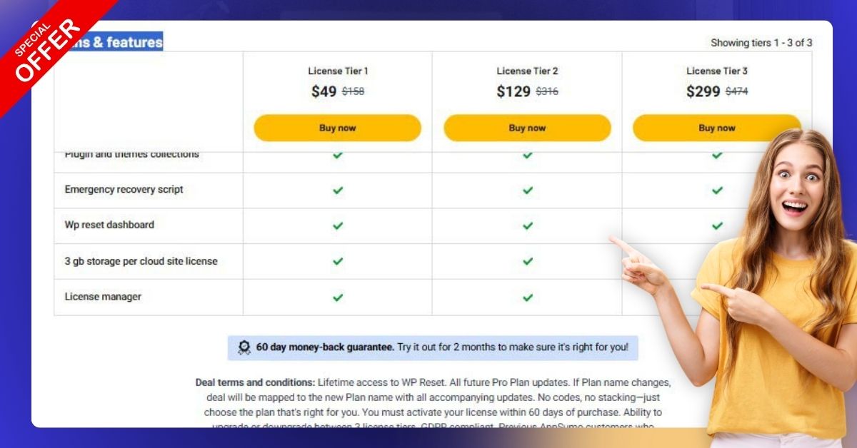 WP Reset Pro Plan, Mony back gurantees