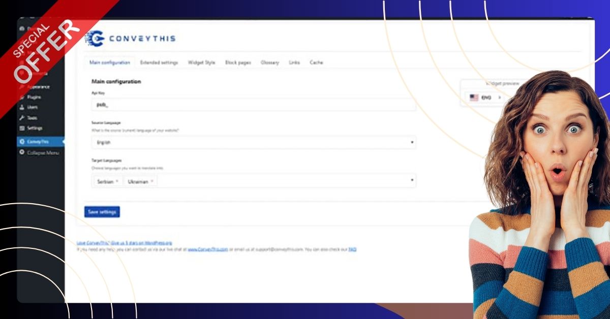 ConveyThis interface showing multilingual website translation in action