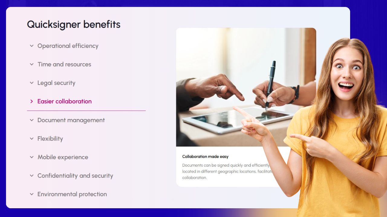 Illustration of signing a contract digitally on a tablet