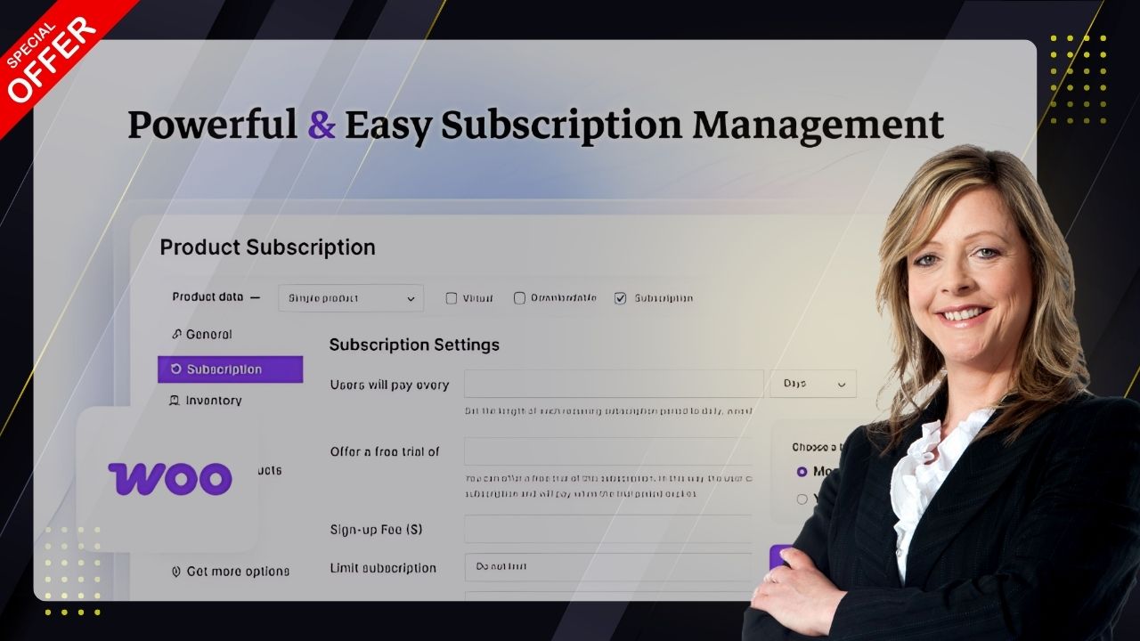 WooCommerce subscription product setup screen