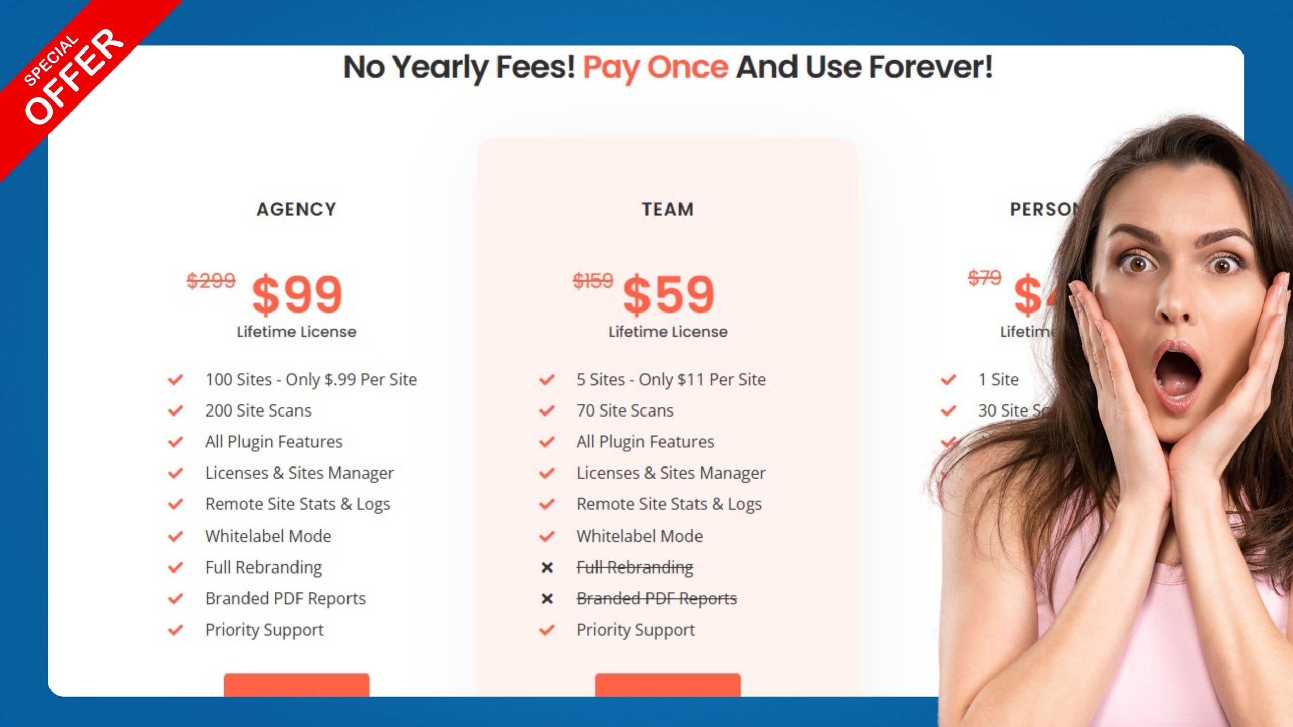 No yearly fees! Pay once and use forever!