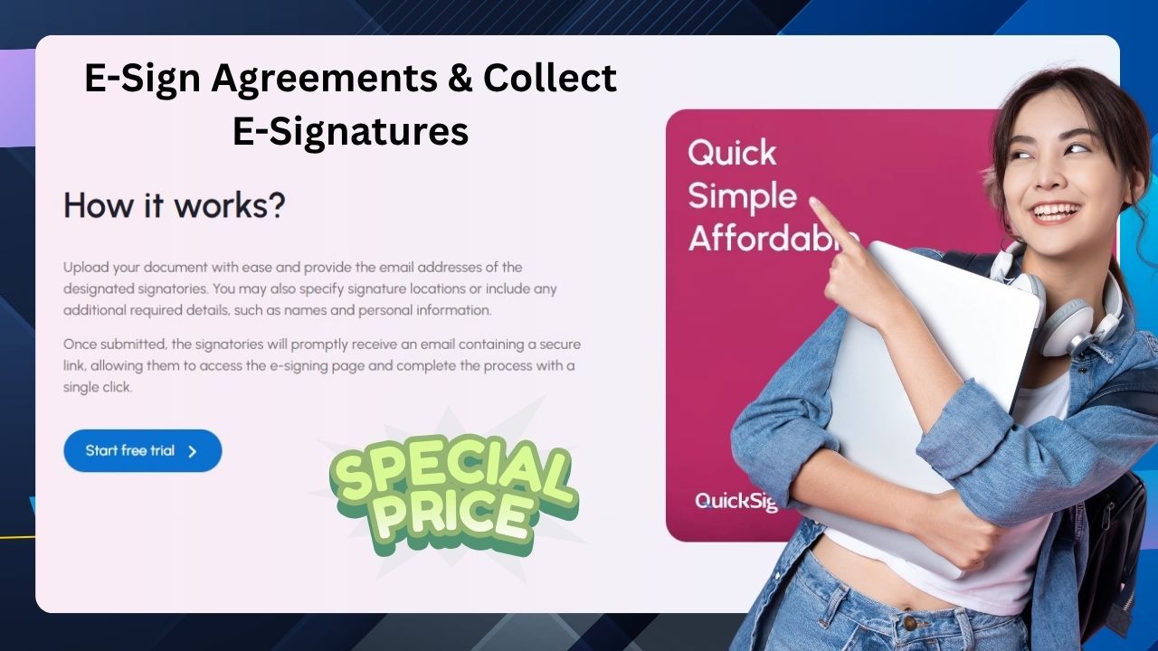 Step-by-step visual of QuickSigner’s e-signature process