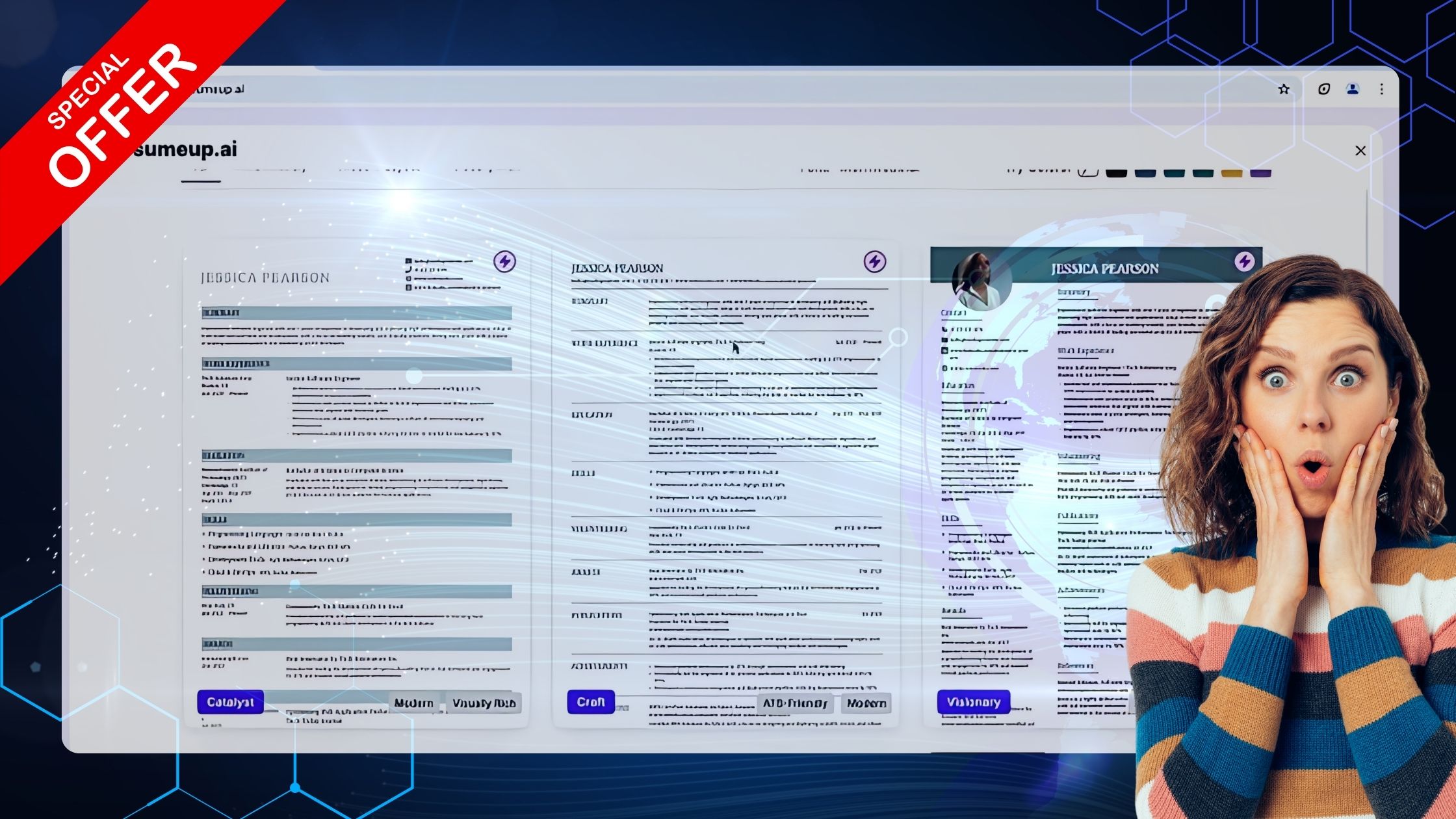 User creating an ATS-optimized resume using ResumeUpAI's AI-powered resume builder