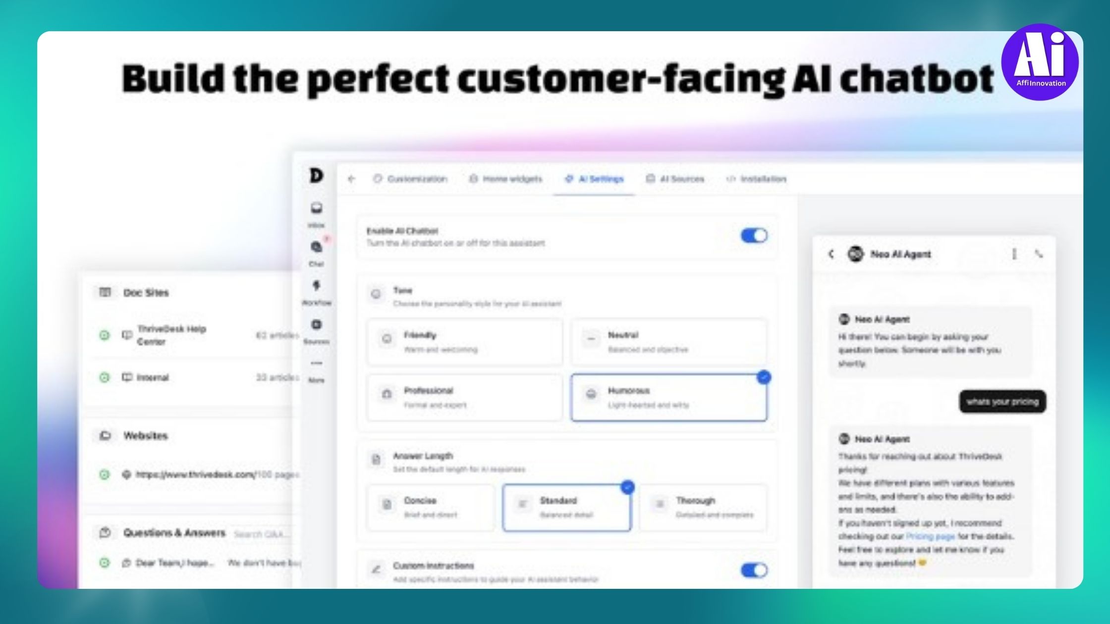 Build customer-facing AI chatbots