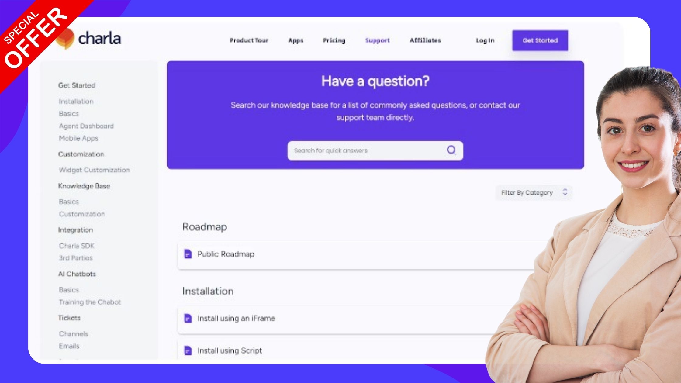 Let visitors check the articles and search for answers directly
