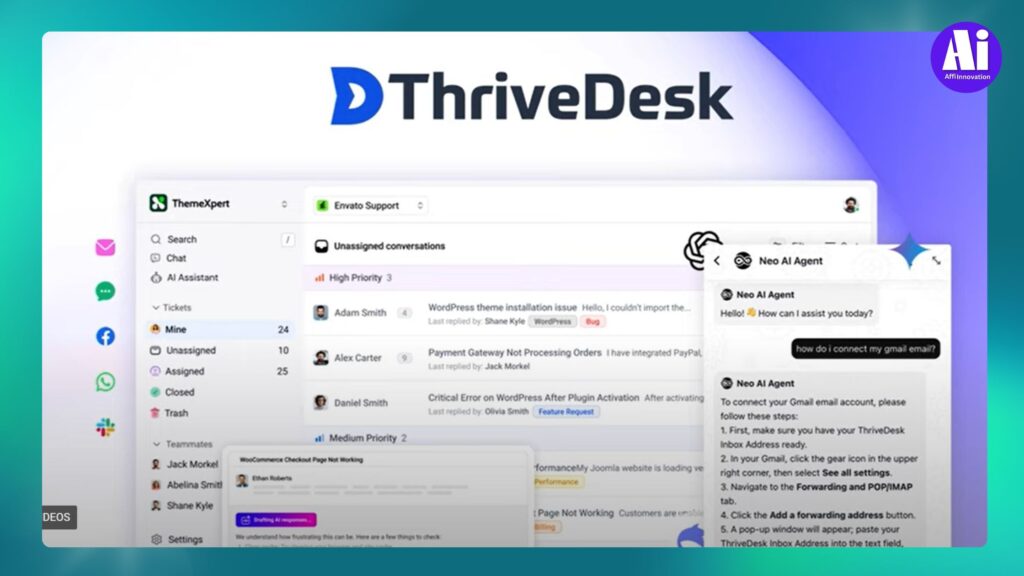 ThriveDesk unifies emails, chats, and tickets in one platform. Save time, boost satisfaction, and grow your business with AI-driven support