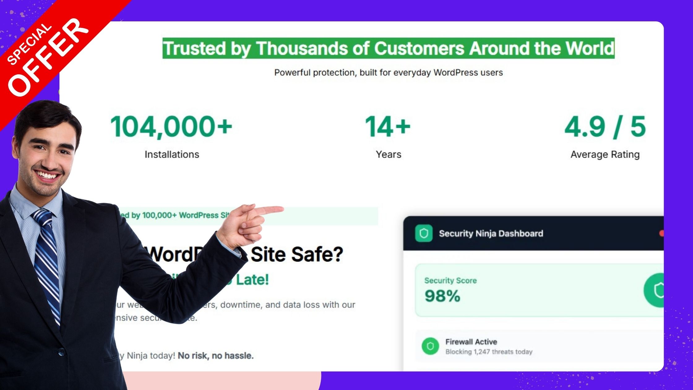 Trusted by Thousands of Customers Around the World in WP Security Ninja