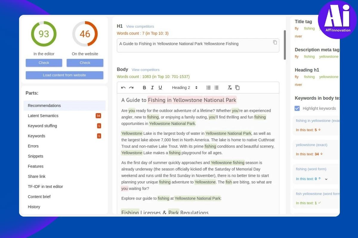 Labrika checks URLs & content, then cross-compares them to your website using complex algorithms