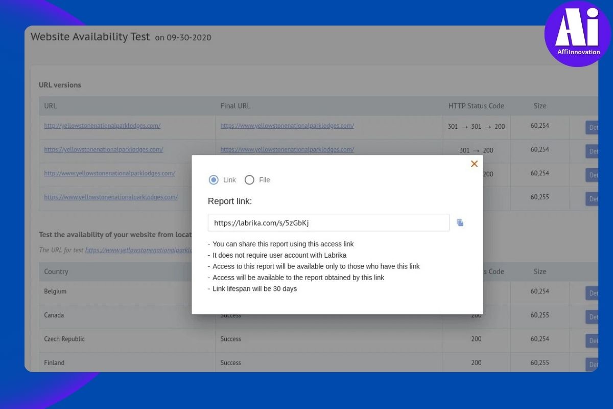 Share your project with others via Labrika’s shareable links, perfect for collaboration